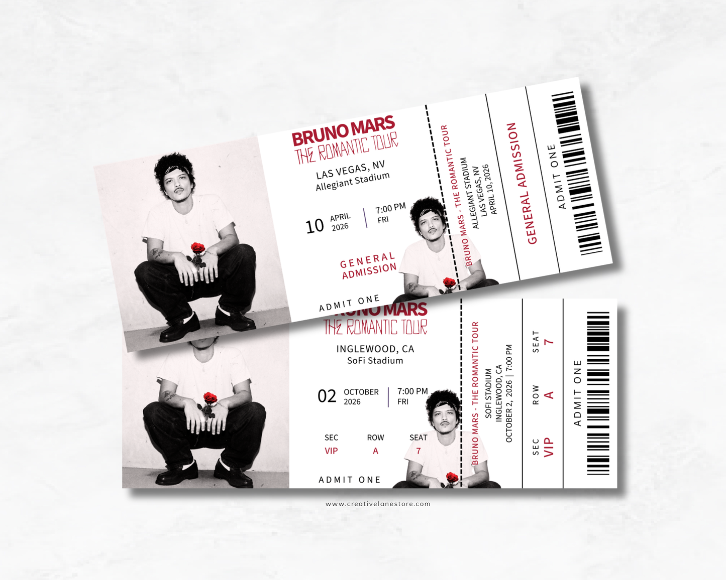 Custom Concert Souvenir Tickets (2026)