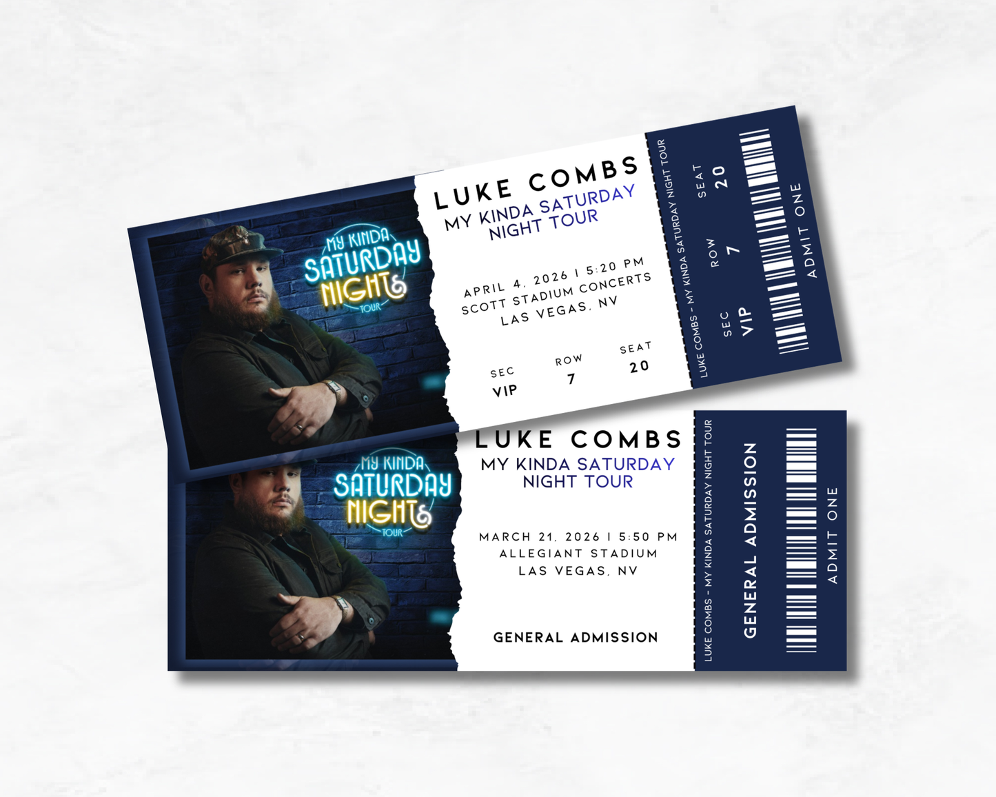 Custom Concert Souvenir Tickets (2026)
