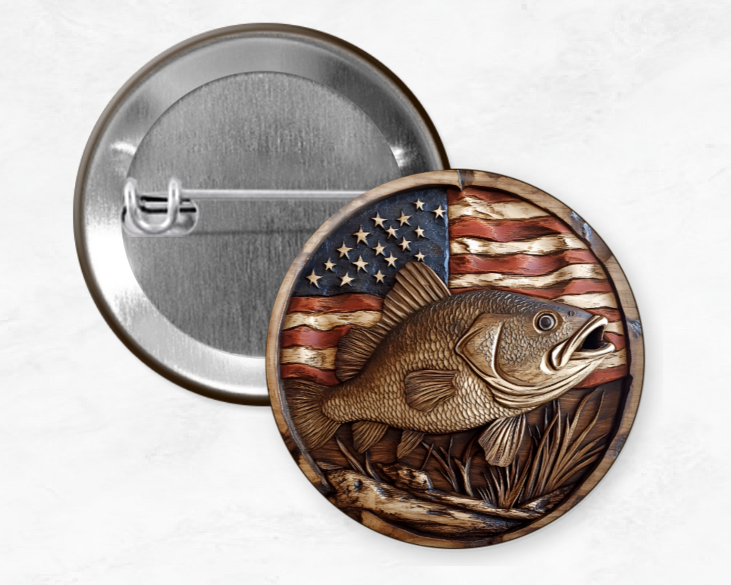 Faux Wood Carved Pins