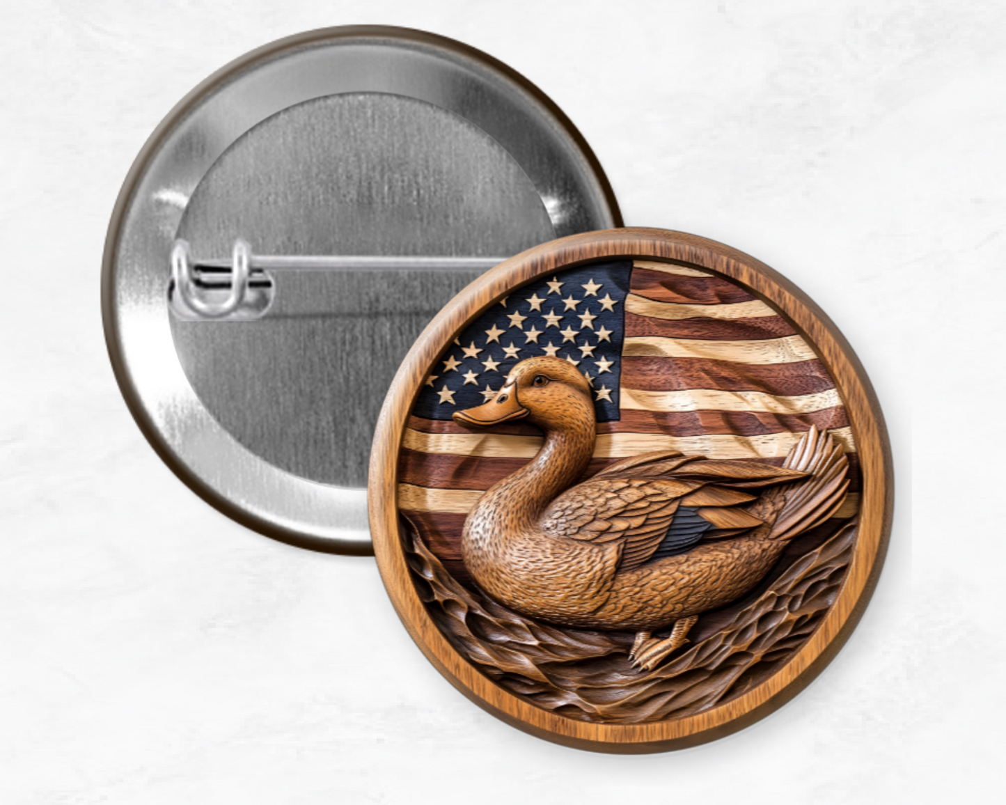 Faux Wood Carved Pins