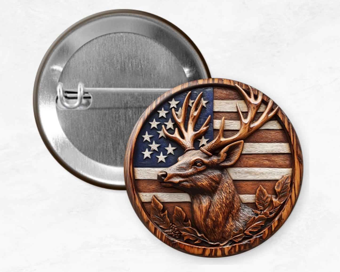 Faux Wood Carved Pins