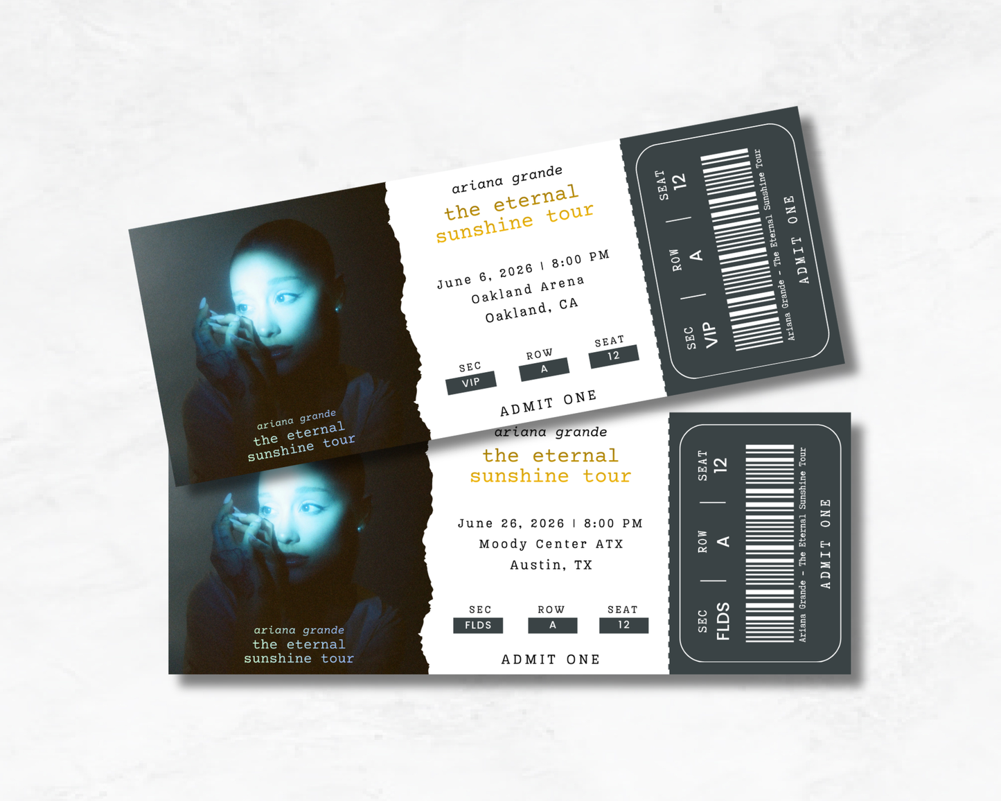 Custom Concert Souvenir Tickets (2026)