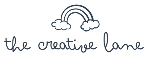 the creative lane text with rainbow logo