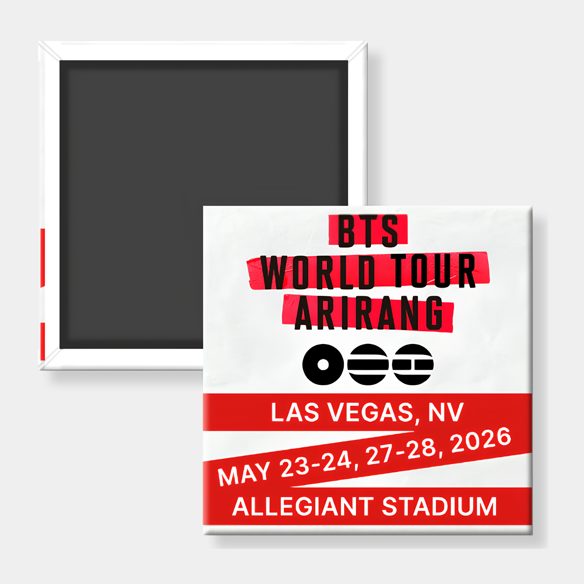 BTS World Tour Arirang Souvenir Magnet with event date and venue