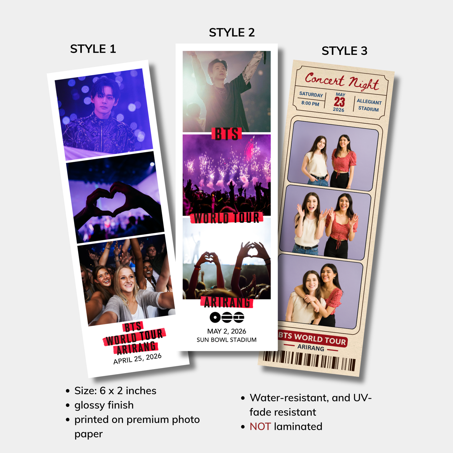 Custom BTS Arirang Photo Booth Strip Prints