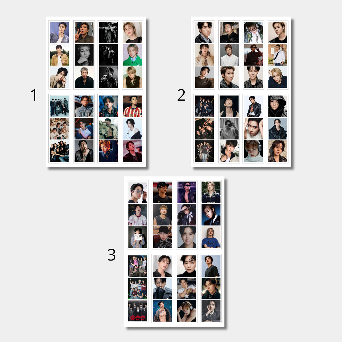 8 Mini BTS Photo Strips on One 4×6 Print (Uncut)