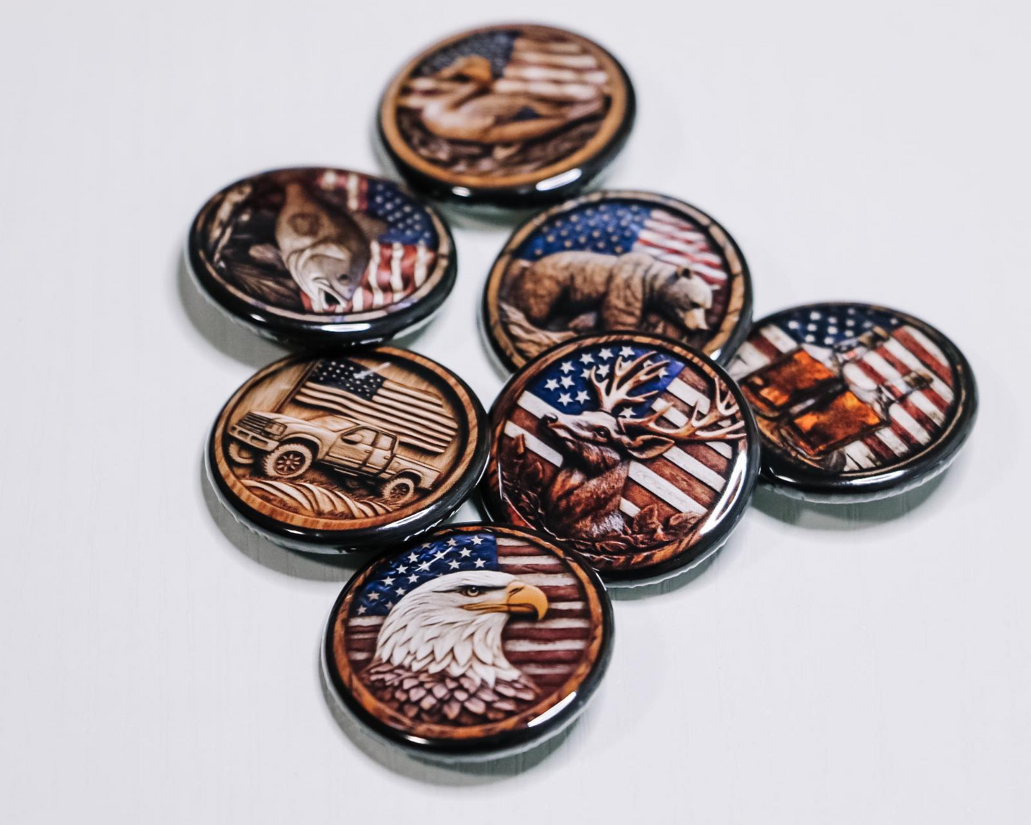 Faux Wood Carved Pins