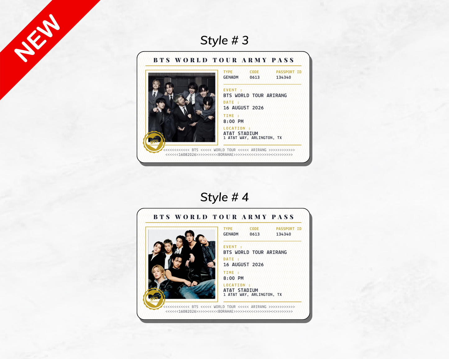 BTS Concert Freebies Mini Passport Style ID Card