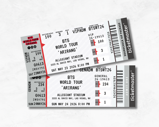 Arirang World Tour Concert Custom Ticket - Ticketmaster Inspired