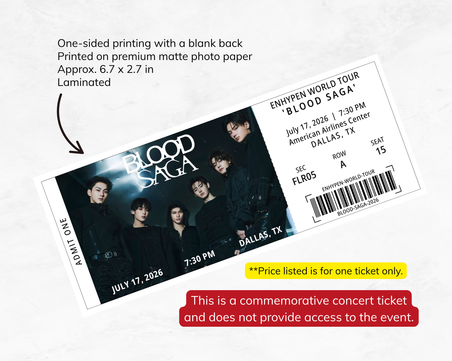 Custom K-Pop Concert Souvenir Ticket (2026)