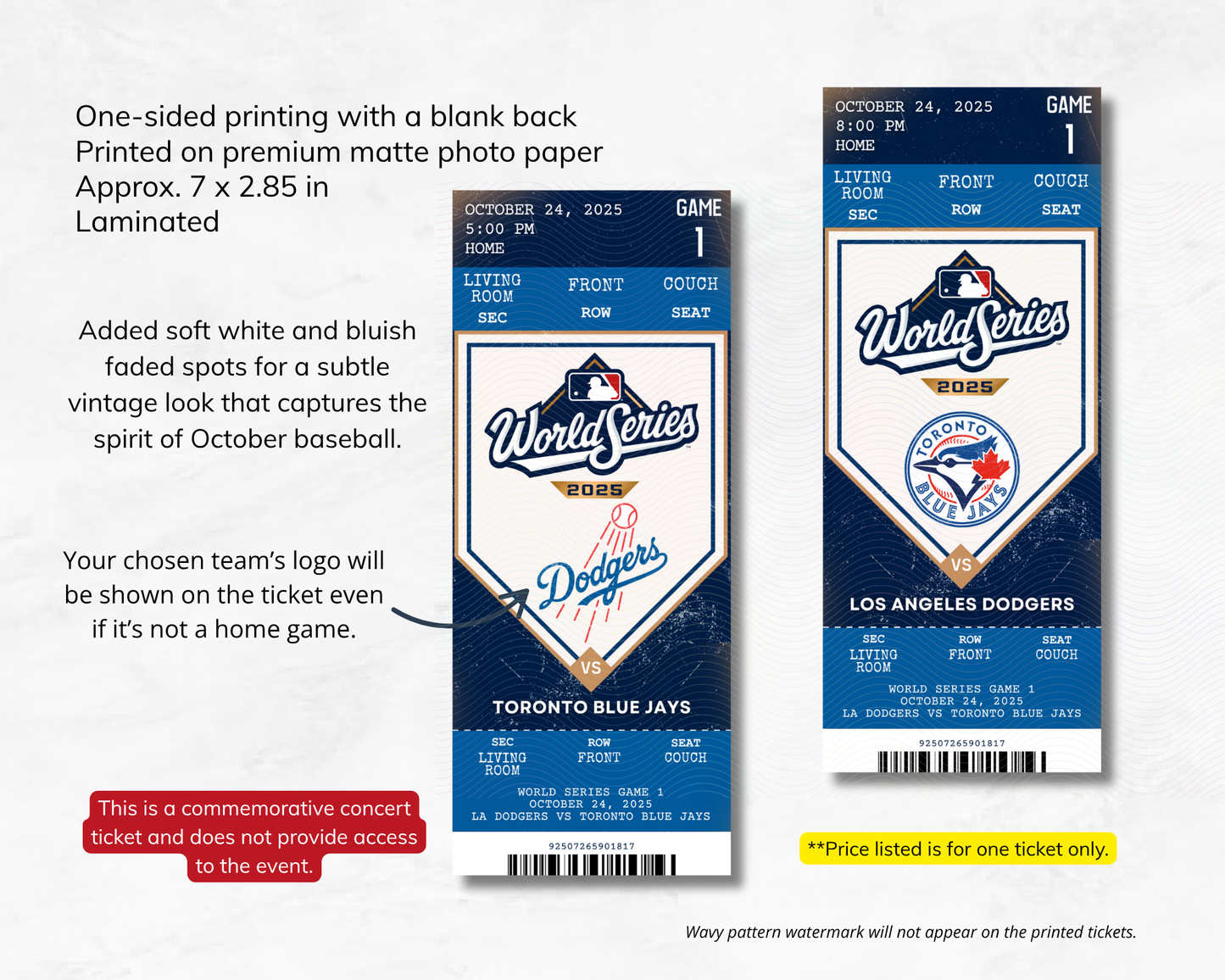 World Series 2025 (At-Home Viewing) Souvenir Ticket